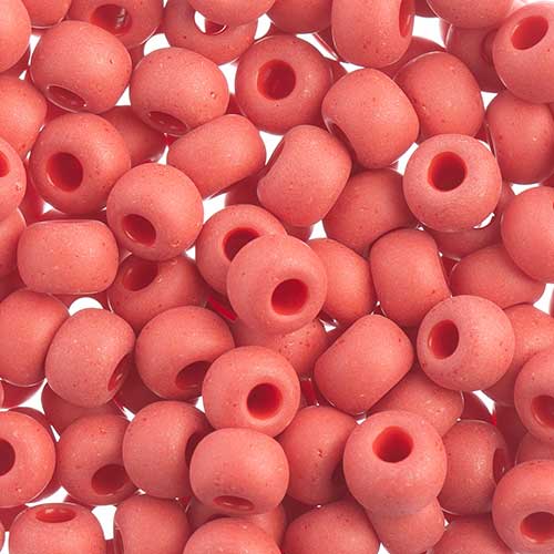 Czech - 32/0 Seed bead - Opaque Coral Red Matte (250g)