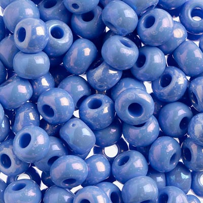 Czech - 32/0 Seed bead - Opaque Medium Blue Rainbow (250g)