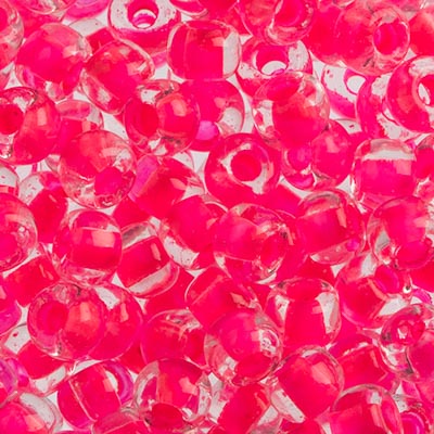 Czech - 32/0 Seed bead - Crystal Color Lined Neon Pink (250g)