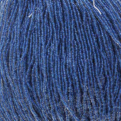 Czech Seed Beads - 11/0 - Colour Lined Crystal/Blue (hank)