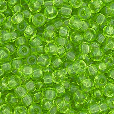 Czech - 11/0 Seed bead - Transparent Light Green (500g Strung)