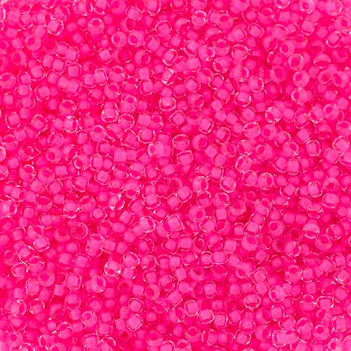 Czech - 11/0 Seed bead - Crystal Color Lined Neon Pink (250g)