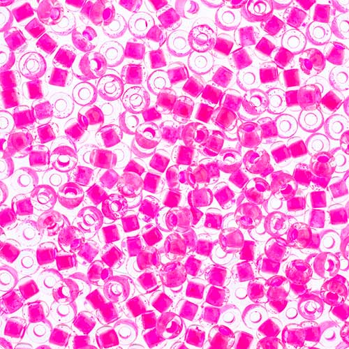 Czech Seed Beads - 11/0 - Color Lined Crystal Neon Pink (23g)