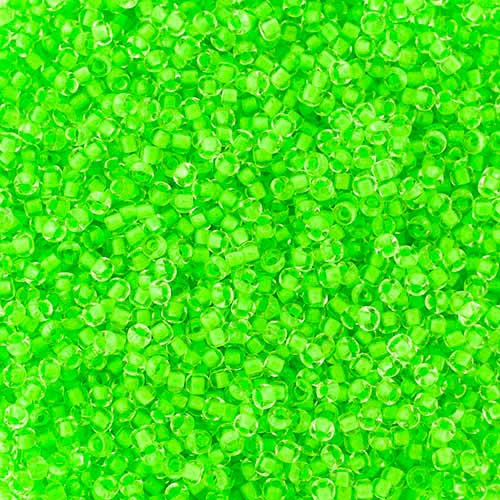 Czech - 11/0 Seed bead - Crystal Color Lined Neon Green (250g)