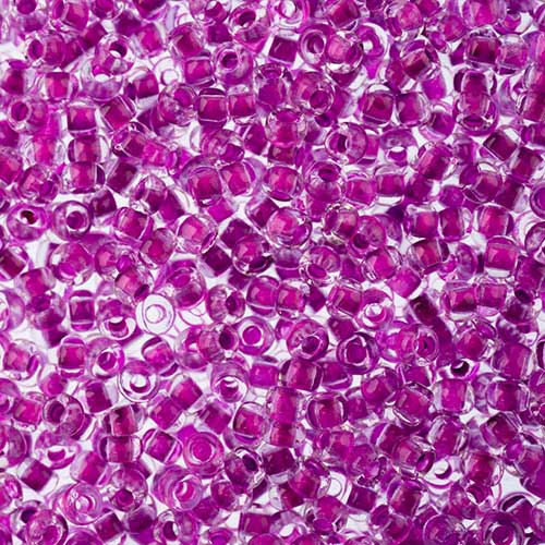 Czech Seed Beads - 11/0 - Color Lined Crystal Neon Purple (23g)
