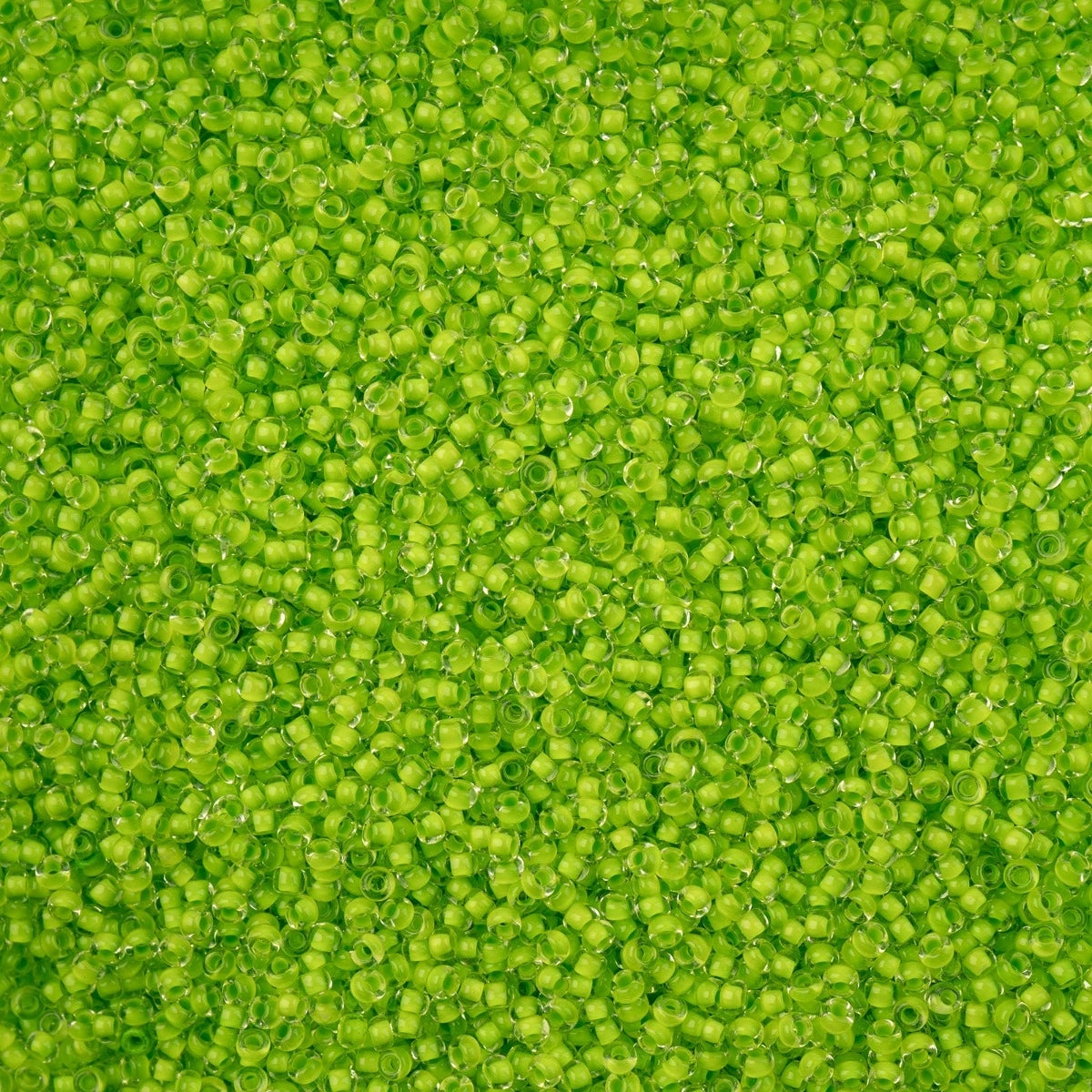 Czech Seed Beads - 11/0 - Crystal Color Lined Terra Intensive Light Green