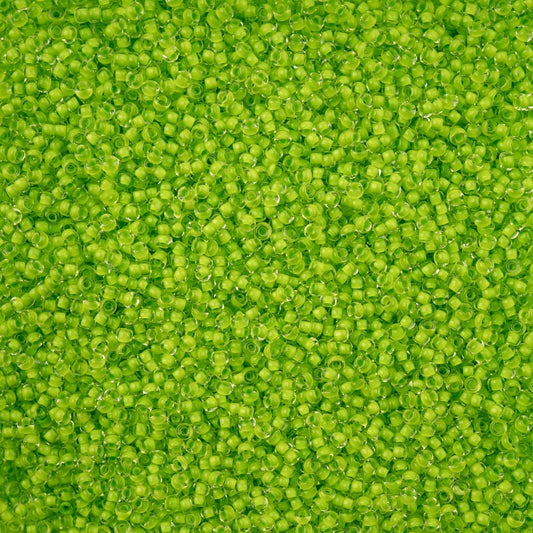 Czech Seed Beads - 11/0 - Crystal Color Lined Terra Intensive Light Green