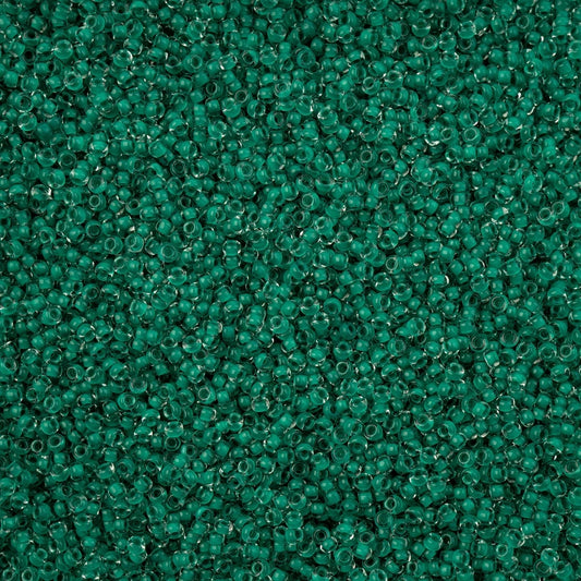 Czech Seed Beads - 11/0 - Crystal Color Lined Terra Intensive Dark Green (250g)