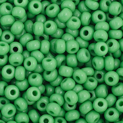Czech - 11/0 Seed bead - Opaque Medium Green (250g)