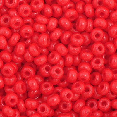 Czech Seed Beads - 11/0 - Opaque Medium Red (23g)