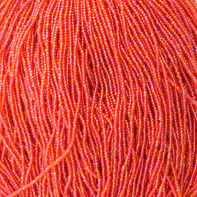 Czech - 11/0 Seed bead - Transparent Orange AB (500g Strung)