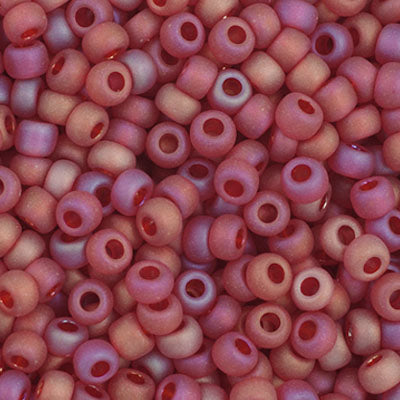 Czech Seed Beads - 11/0 - Transparent Light Red AB Matte (23g)