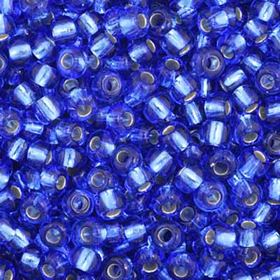 Czech Seed Beads - 11/0 - Silver Lined Dark Blue (23g)