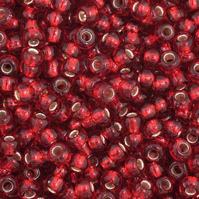 Czech - 11/0 Seed bead - Silver Lined Medium Red (250g)