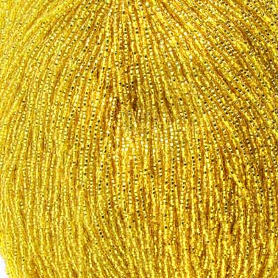 Czech - 11/0 Seed bead - Silver Lined Yellow square hole (500g Strung)