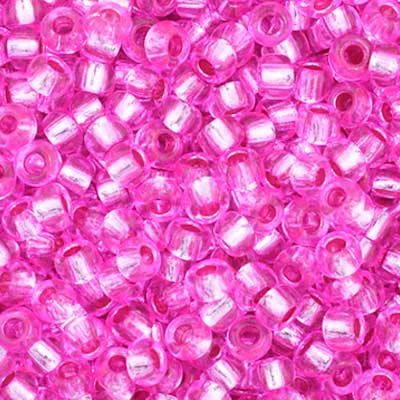 Czech Seed Beads - 11/0 - Silver Lined Fuchsia Dyed (23g)