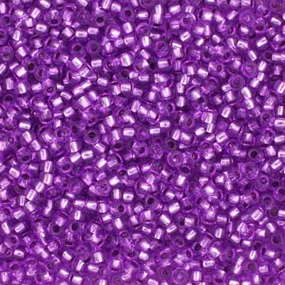 Czech Seed Beads - 11/0 - Silver Lined Dark Pink-Purple Dyed (23g)