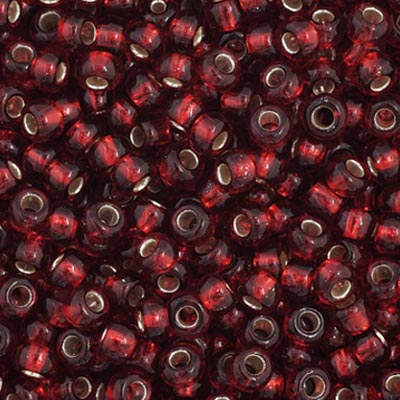 Czech Seed Beads - 11/0 - Silver Lined Dark Red (23g)