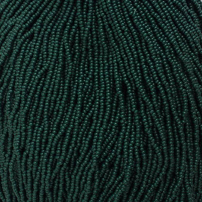 Czech - 11/0 Seed bead - Opaque Dark Green Natural (500g Strung)
