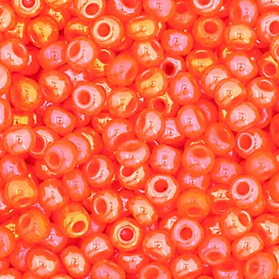 Czech - 11/0 Seed bead - Opaque Orange Rainbow Luster (250g)