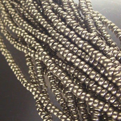 Czech Seed Beads - 11/0 - Metallic Steel [Terra] (hank)