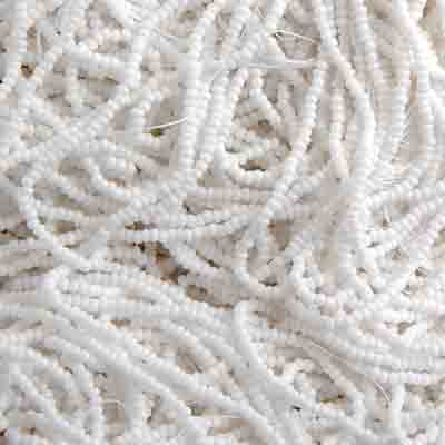 Czech - 12/0 Seed Bead - Opaque Chalk White (500g Strung)