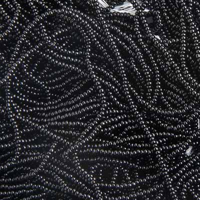 Czech - 12/0 Seed Bead - Opaque Black (500g Strung)