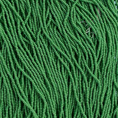 Czech - 12/0 Seed Bead - Opaque Medium Green (500g Strung)