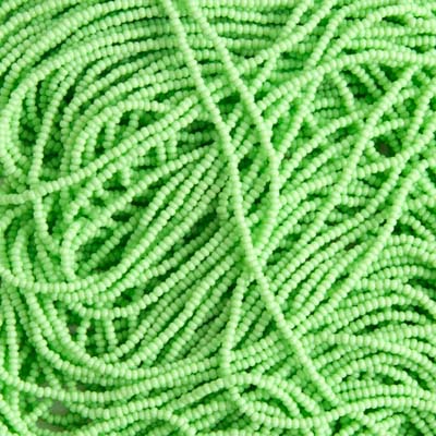 Czech - 12/0 Seed Bead - Opaque Pale Green (500g Strung)
