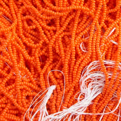 Czech - 12/0 Seed Bead - Opaque Orange (500g Strung)