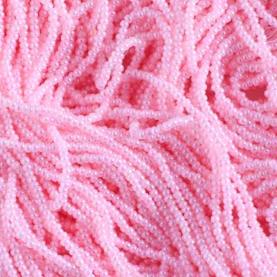 Czech - 12/0 Seed Bead - Opaque Dyed Pearl Pale Pink (500g Strung)