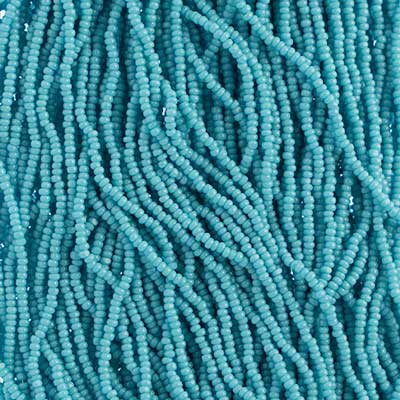 Czech - 13/0 Charlotte - Opaque Turquoise Blue (100g Strung)