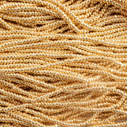 Czech - 13/0 Charlotte - Metallic Gold (100g Strung)