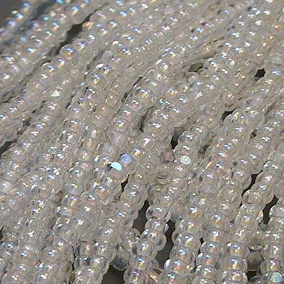 Czech Cut Seedbeads - 13/0 - Trans. Crystal AB (hank)