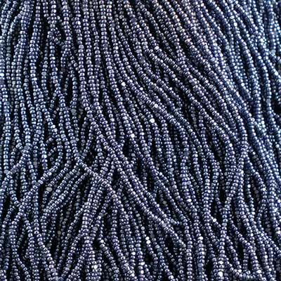 Czech - 13/0 Charlotte - Transparent Dark Blue Luster (500g Strung)