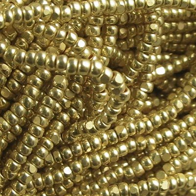 Czech Cut Seedbeads - 13/0 - Metallic Gold [Terra] (hank)