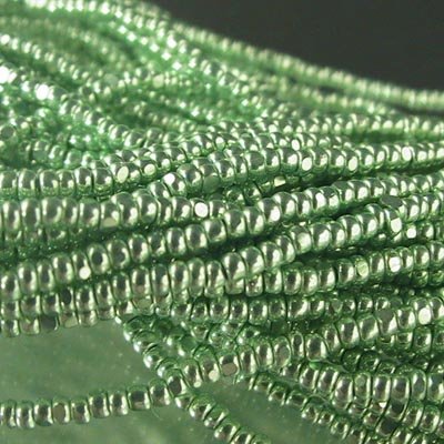 Czech Cut Seedbeads - 13/0 - Metallic Green [Terra] (hank)