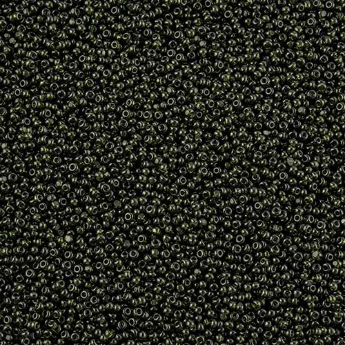 Czech Seed Beads - 13/0 - Charlotte Single Cut - Transparent Medium Dark Green (