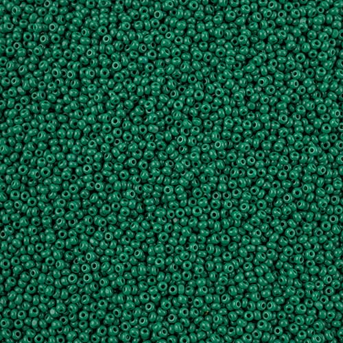 Czech Seed Beads - 13/0 - Charlotte Single Cut - Opaque Medium Dark Green (100g 