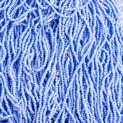 Czech - 13/0 Charlotte - Opaque Blue AB (100g Strung)