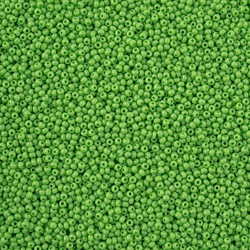 Czech Seed Beads - 13/0 - Charlotte Single Cut - Opaque Light Green (100g Pack L
