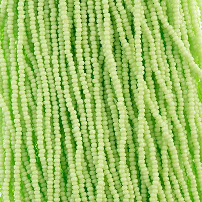 Czech - 13/0 Charlotte - Opaque Pale Green (100g Strung)