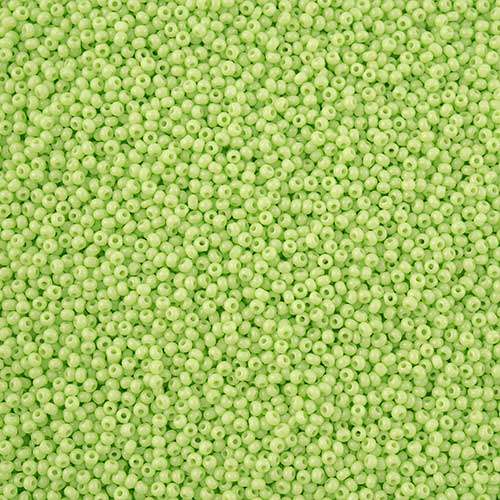Czech Cut Seedbeads - 13/0 - Opaque Pale Green (10g)