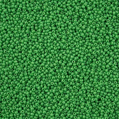 Czech Seed Beads - 13/0 - Charlotte Single Cut - Opaque Medium Green (100g Pack 