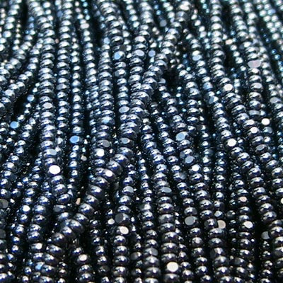 Czech Cut Seedbeads - 13/0 - Metallic Gunmetal (hank)