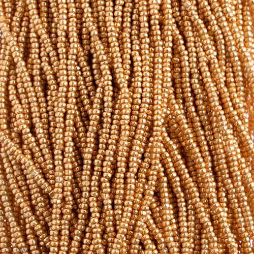 Czech Seed Beads Cut - 8/0 - Metallic Gold (500g Strung)