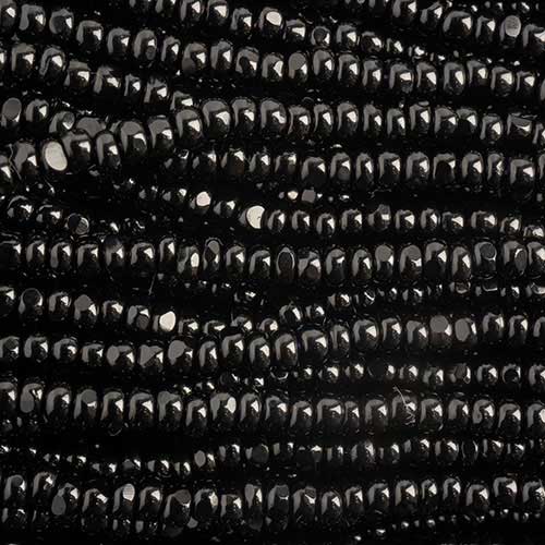 Czech Seed Beads Cut - 8/0 - Opaque Black (500g Strung)