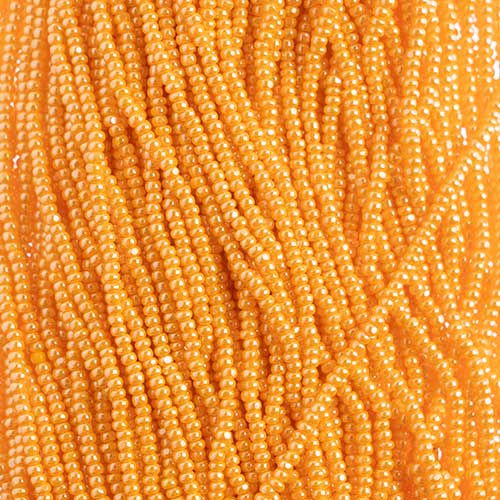 Czech Seed Beads Cut - 8/0 - Opaque Light Orange Luster (500g Strung)
