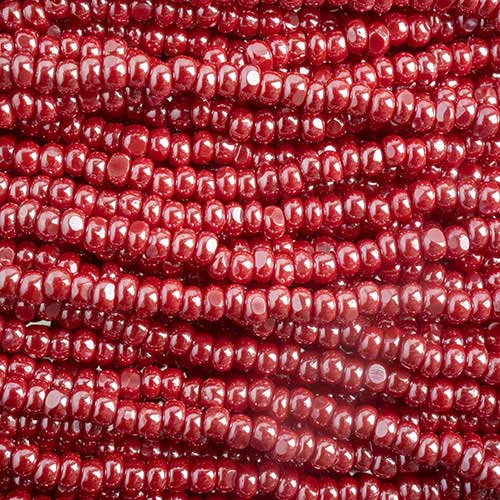 Czech Seed Beads Cut - 8/0 - Opaque Red Luster (500g Strung)