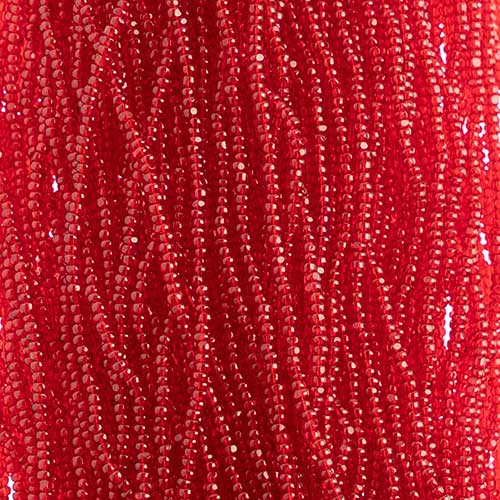Czech Seed Beads Cut - 8/0 - Transparent Red (500g Strung)